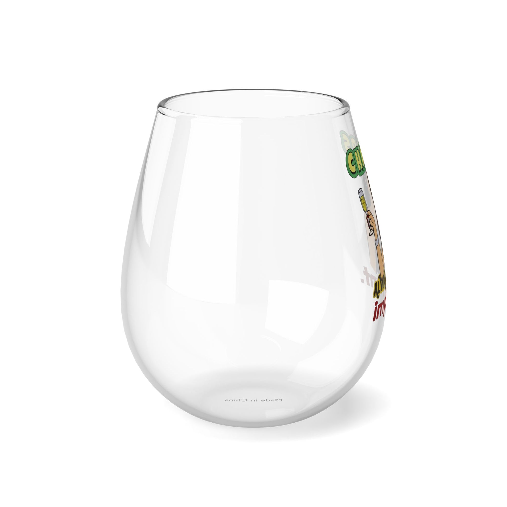 RHOC " Champs Is Always Important", Stemless Wine Glass, 11.75oz Featuring Heather Dubrow