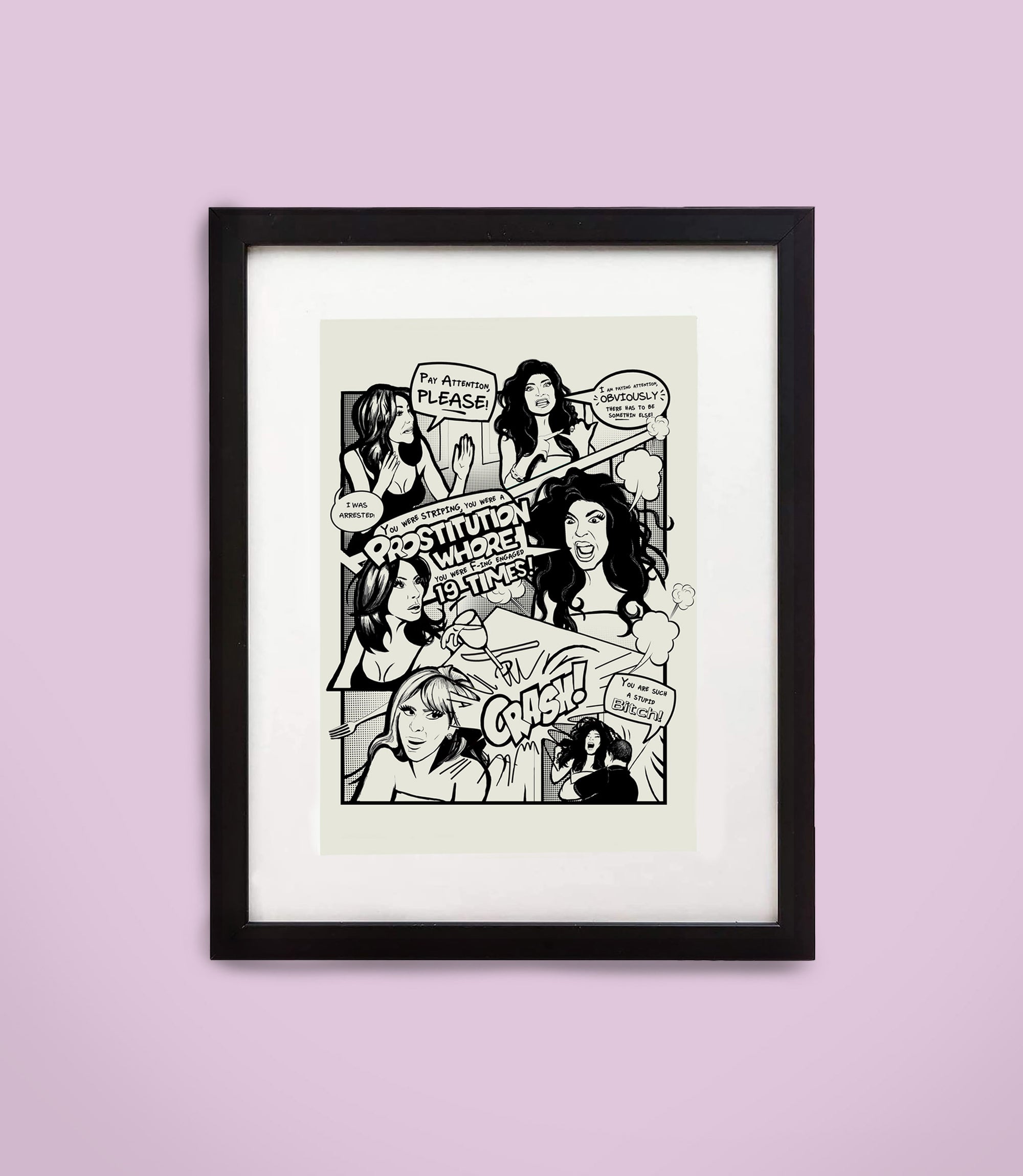 11 x14 Frame Prostitution Whore Comic